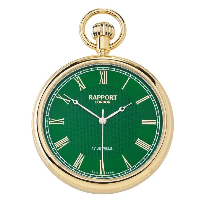 Mechanical Open Face Pocket Watch - Emerald PW16