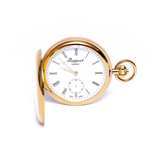 Mechanical Double Hunter Pocket Watch - Gold