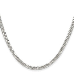 Sterling Silver Polished 3.9mm Double Diamond-cut Curb Chain QDD080-22