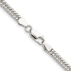 Sterling Silver Polished 3.9mm Double Diamond-cut Curb Chain QDD080-22