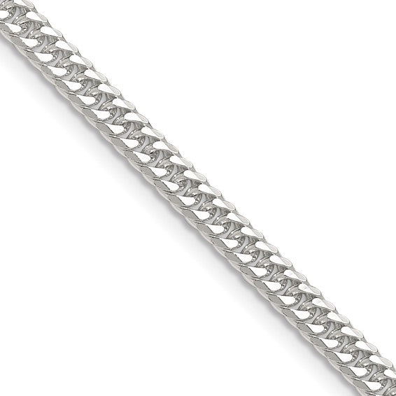 Sterling Silver Polished 3.9mm Double Diamond-cut Curb Chain QDD080-22