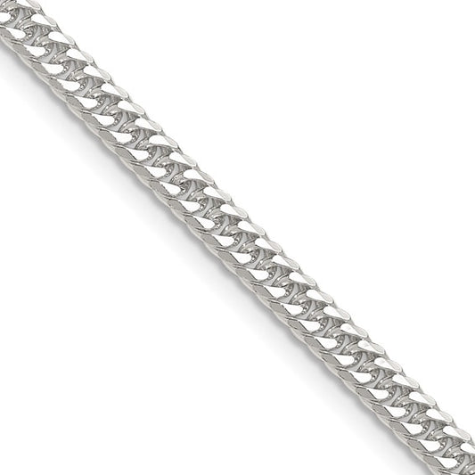 Sterling Silver Polished 3.9mm Double Diamond-cut Curb Chain QDD080-22