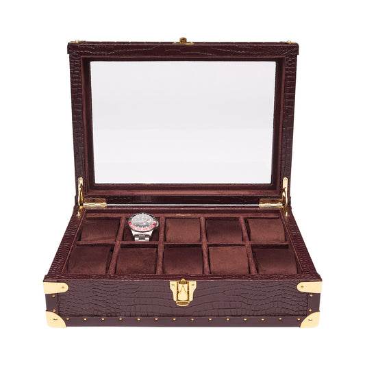 Brompton Optic Watch Box - Brown L283