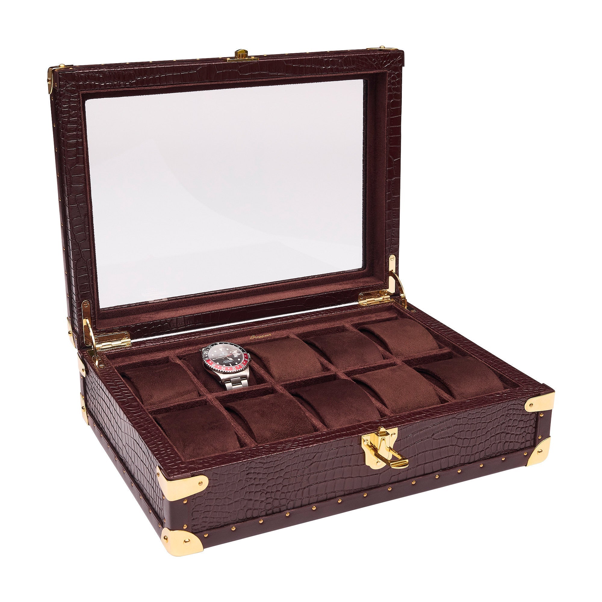 Brompton Optic Watch Box - Brown L283