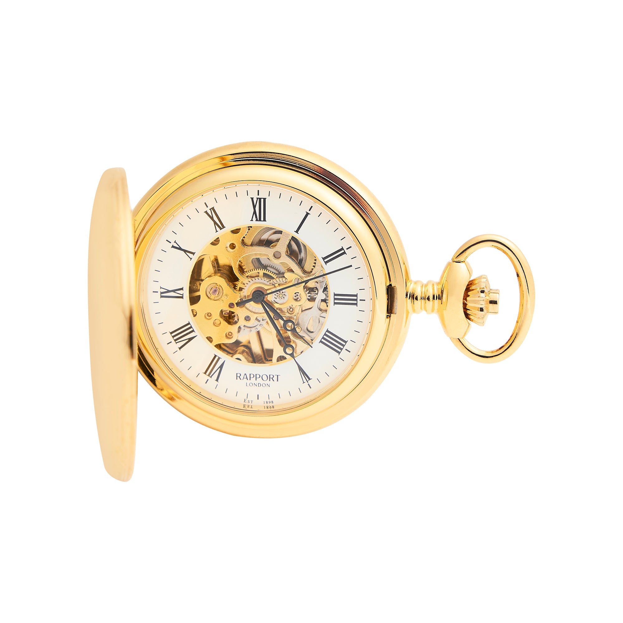 Mechanical Half Hunter Pocket Watch - Gold – Watch Connections Site