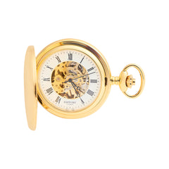 Mechanical Half Hunter Pocket Watch - Gold