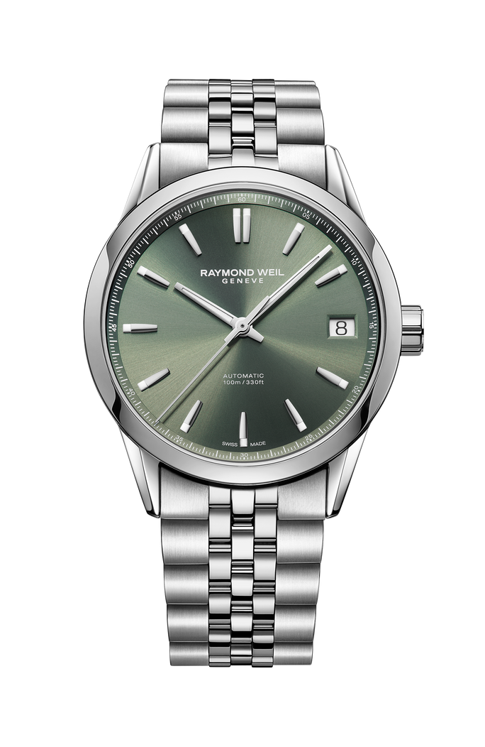 Raymond Weil Freelancer Date 40 mm, green dial 2741-ST-52001