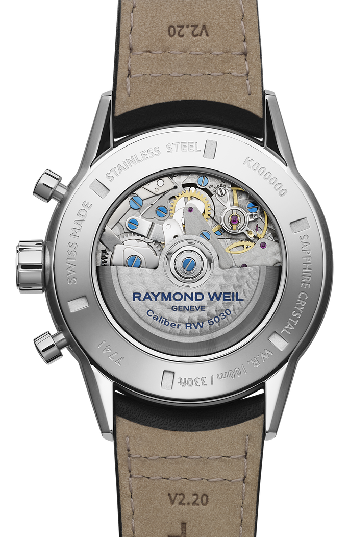Raymond Weil Freelancer Tri-compax chronograph 43 mm, white dial 7741-SC1-30021