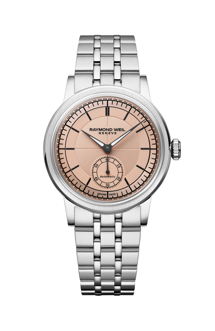 Raymond Weil Millesime Small Seconds 35 mm, salmon dial 2130-ST-80001
