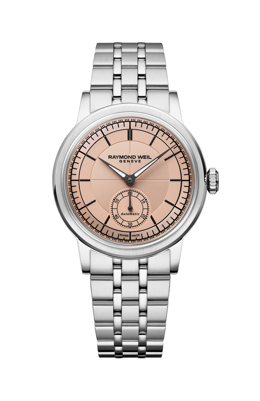 Raymond Weil Millesime Small Seconds 35 mm, salmon dial 2130-ST-80001