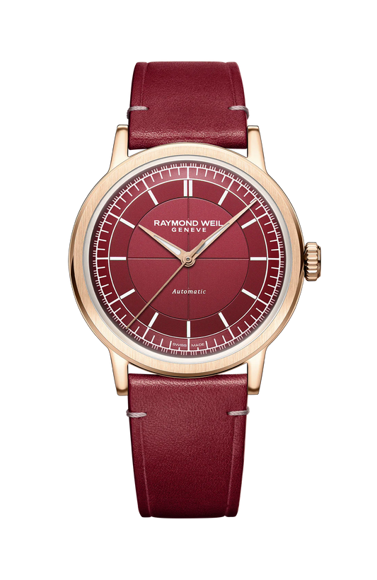 Millesime Automatic Central Seconds Red Grape Dial Watch, 39 mm 2925-PC5-45001