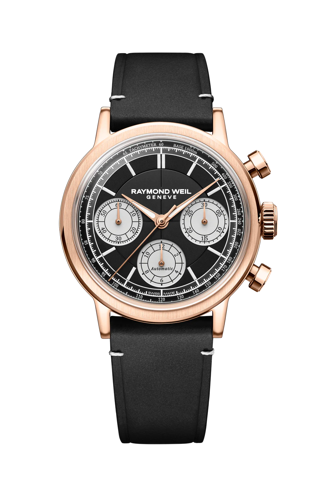 Millesime Automatic Tri-Compax Chronograph Black Sector Dial Watch, 39 mm 7765-PC5-20631