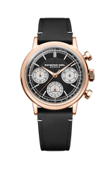 Millesime Automatic Tri-Compax Chronograph Black Sector Dial Watch, 39 mm 7765-PC5-20631