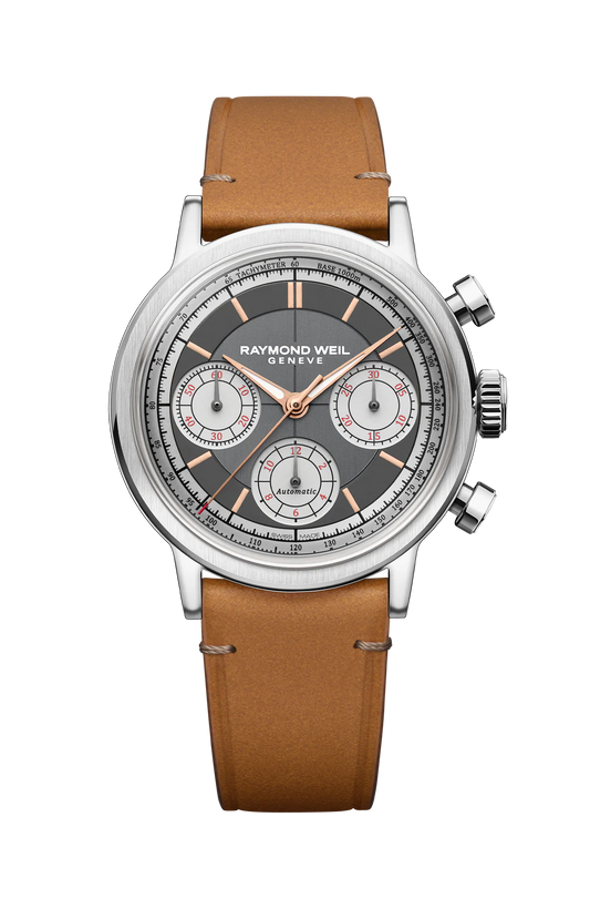 Millesime Automatic Tri-Compax Chronograph Leather Strap Watch, 39 mm 7765-STC-60651