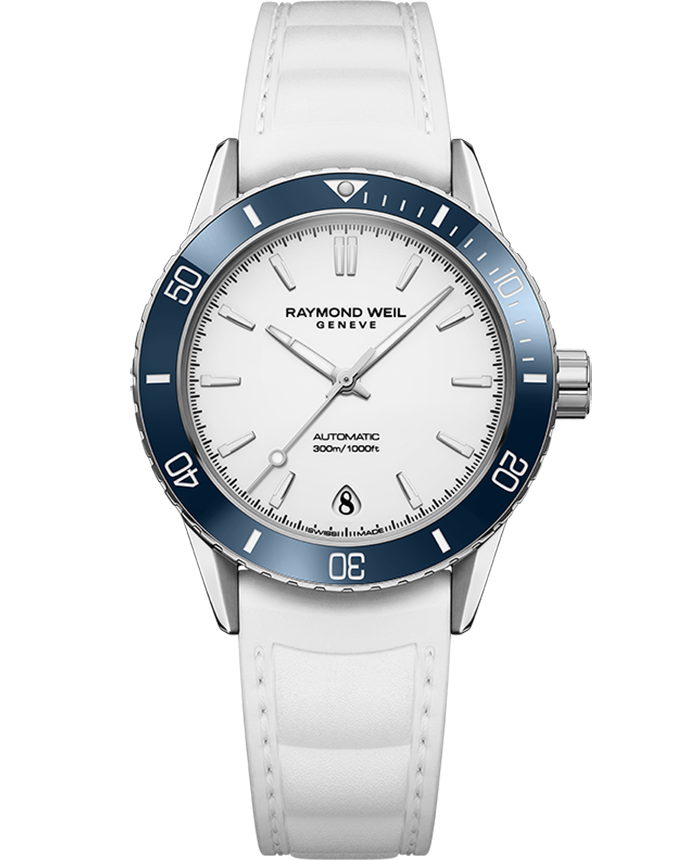 Freelancer Diver White Rubber Strap Watch, 36mm 2755-S83-30001