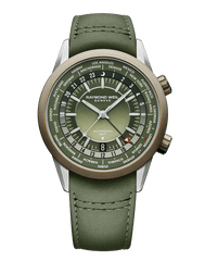 Freelancer Men's GMT Worldtimer Green Dial Leather Strap Watch, 41mm 2765-SBC-52001