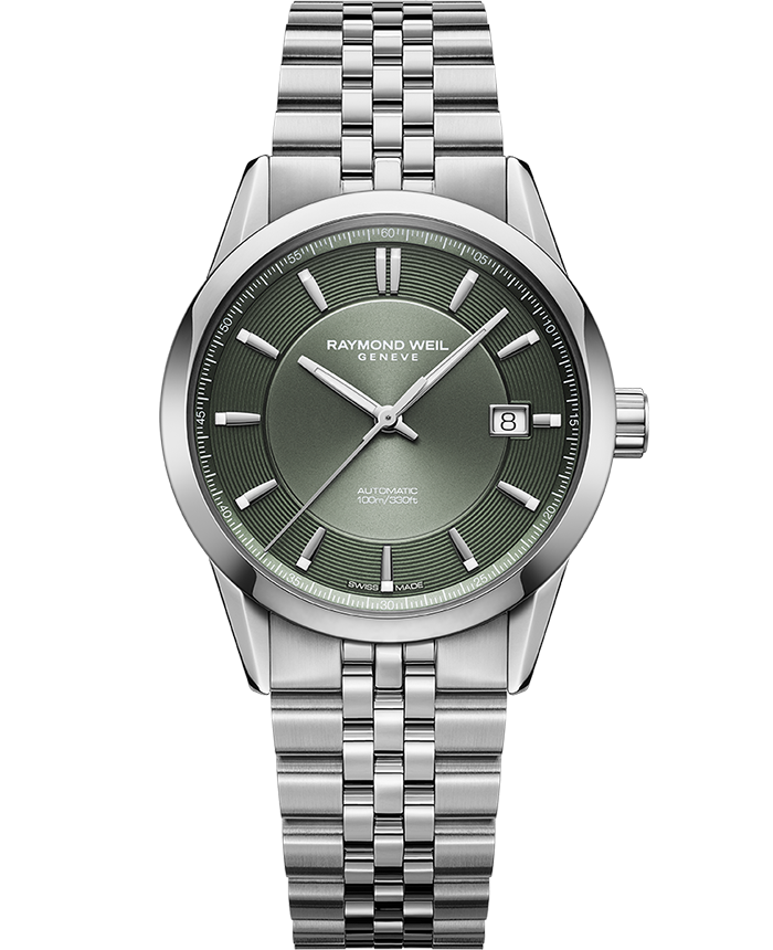 Freelancer Automatic Olive Green Dial Stainless Steel Bracelet Watch, 38 mm 2771-ST-52051