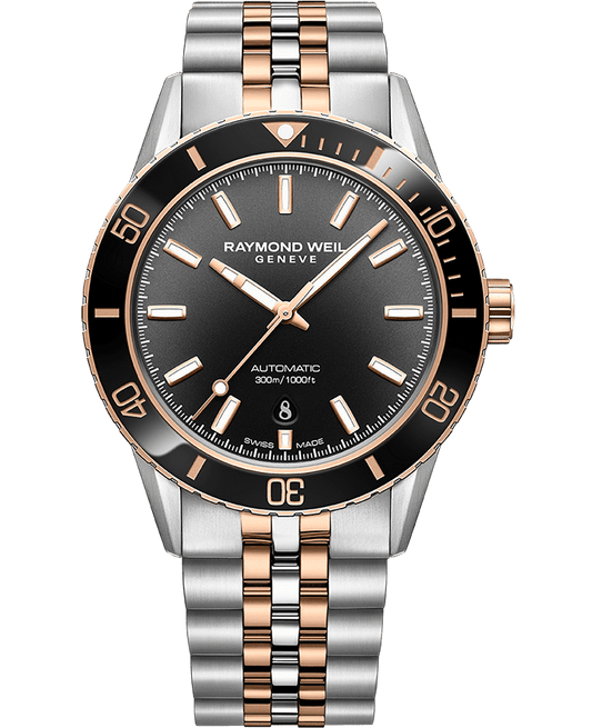 Freelancer Men's Diver Gradient Black Dial Two-Tone Bracelet Watch, 42.5mm 2775-S51-20051