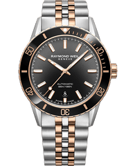 Freelancer Men's Diver Gradient Black Dial Two-Tone Bracelet Watch, 42.5mm 2775-S51-20051