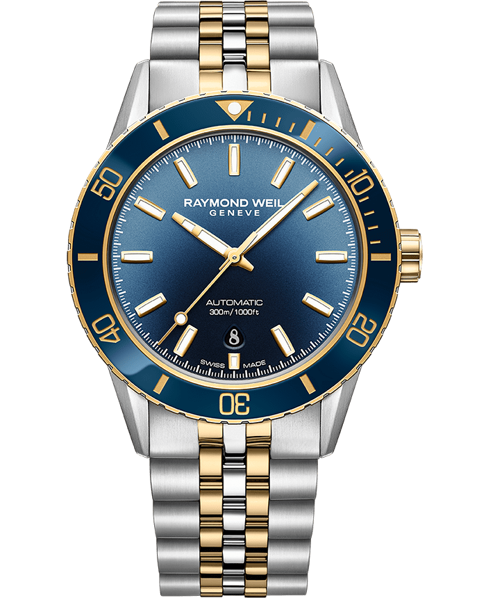 Freelancer Men's Diver Gradient Blue Dial Two-Tone Bracelet Watch, 42.5mm 2775-SP3-50051