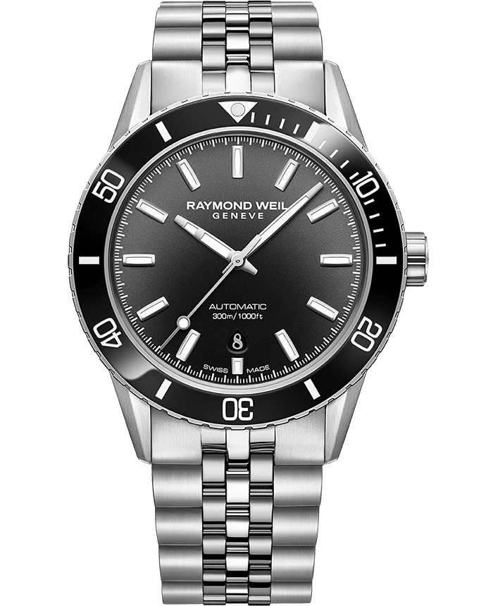 Freelancer Men's Diver Black Dial Steel Bracelet Watch, 42.5mm 2775-ST1-20051