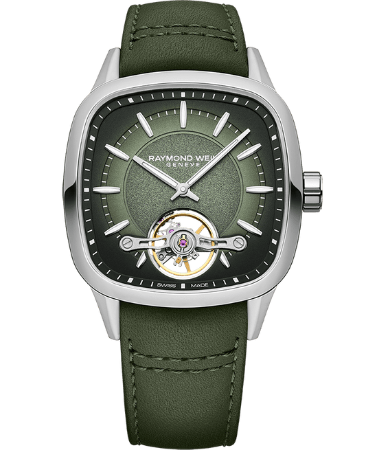 Freelancer Men's Calibre RW1212 Automatic Green Dial Green Leather Strap Watch, 40 x 40mm 2790-STC-52051