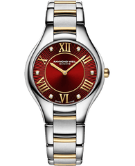 Noemia Ladies Diamond Quartz Red Dial Two-Tone Bracelet Watch, 32mm 5132-STP-00456