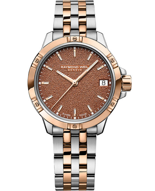 Tango Ladies Quartz Terra Cotta Frosted Dial Two-Tone Bracelet Watch, 30mm 5960-SP5-70061