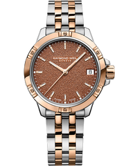 Tango Ladies Quartz Terra Cotta Frosted Dial Two-Tone Bracelet Watch, 30mm 5960-SP5-70061