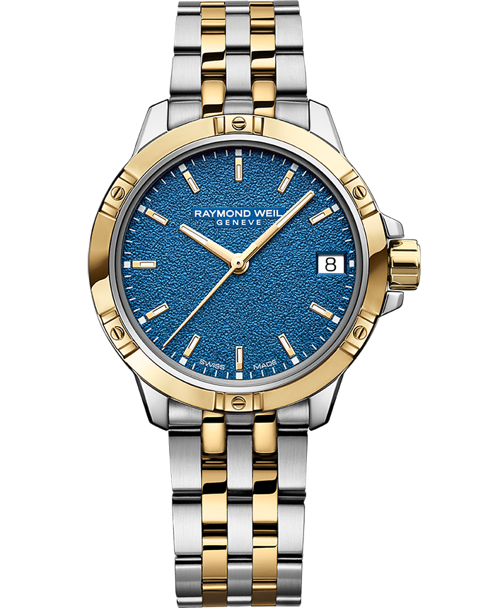 Tango Ladies Quartz Blue Frosted Dial Two-Tone Bracelet Watch, 30mm 5960-STP-50061