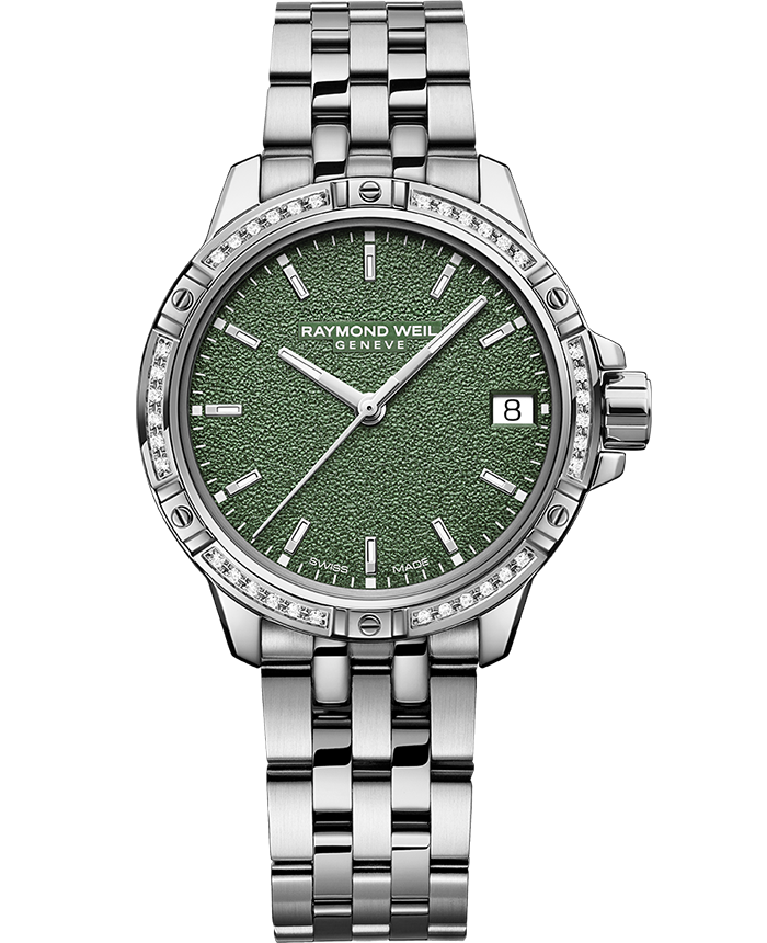 Tango Ladies Quartz 36 Diamond Green Frosted Dial Bracelet Watch, 30mm 5960-STS-52061