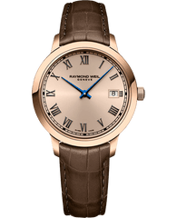 Toccata Ladies Quartz Rose Gold PVD Dial Brown Leather Strap Watch, 34mm 5385-PC5-00859