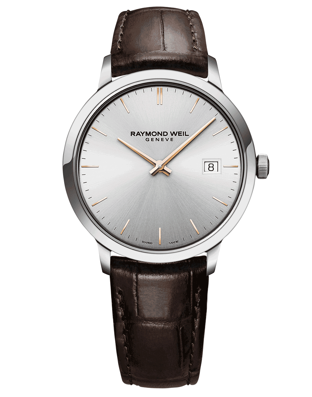 Toccata Men's Quartz Silver Dial Brown Leather Strap Watch, 39mm 5485-SL5-65001