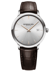 Toccata Men's Quartz Silver Dial Brown Leather Strap Watch, 39mm 5485-SL5-65001