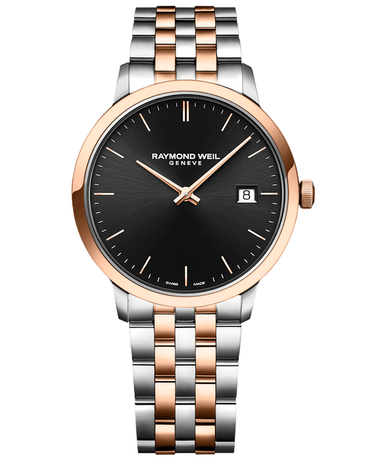 Toccata Men's Quartz Black Dial Two-Tone Rose Gold Bracelet Watch, 39mm 5485-SP5-20001