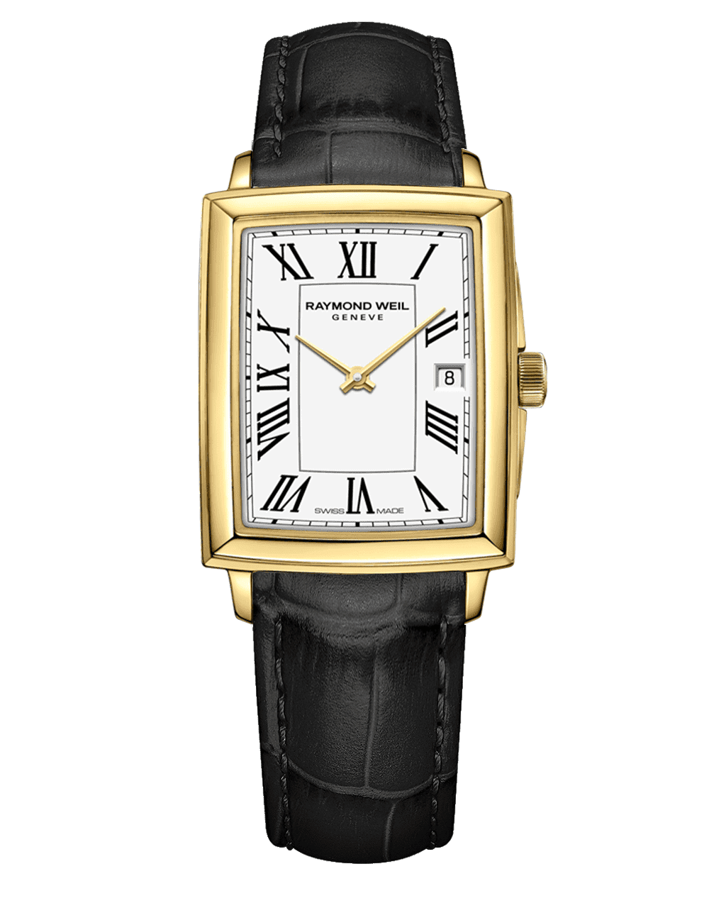 Toccata Ladies Quartz Gold PVD White Dial Leather Strap Watch, 22.6 x 28.1mm 5925-PC-00300