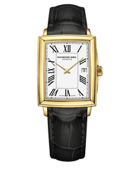 Toccata Ladies Quartz Gold PVD White Dial Leather Strap Watch, 22.6 x 28.1mm 5925-PC-00300