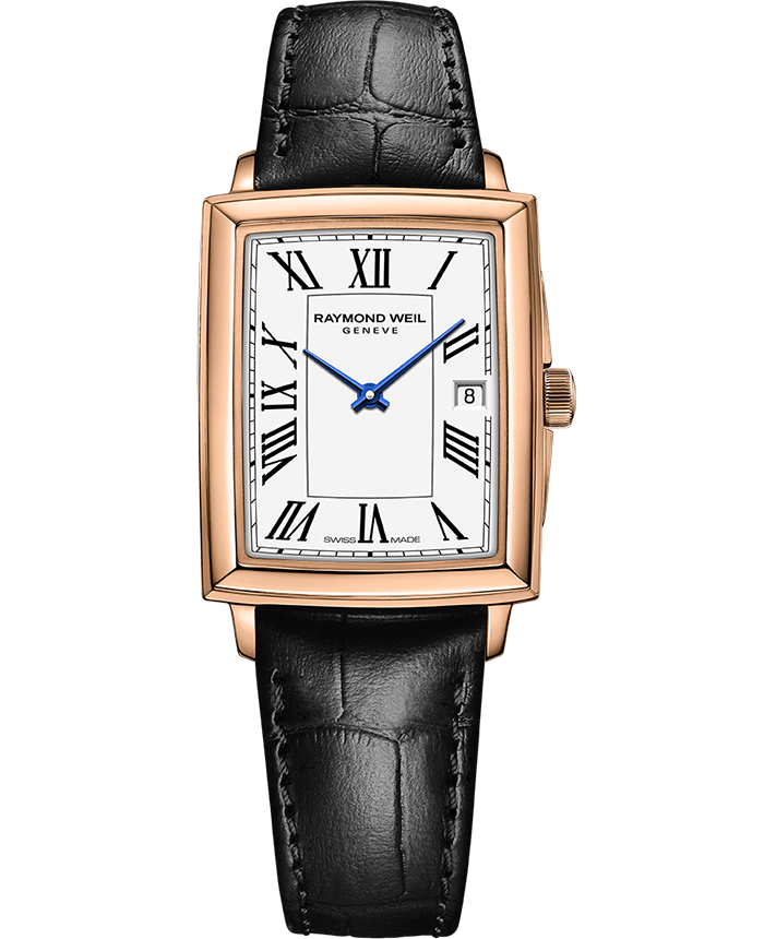 Toccata Ladies Quartz Rose Gold White Dial Leather Strap Watch, 22.6 x 28.1mm 5925-PC5-00300