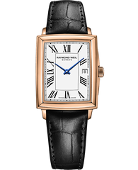 Toccata Ladies Quartz Rose Gold White Dial Leather Strap Watch, 22.6 x 28.1mm 5925-PC5-00300