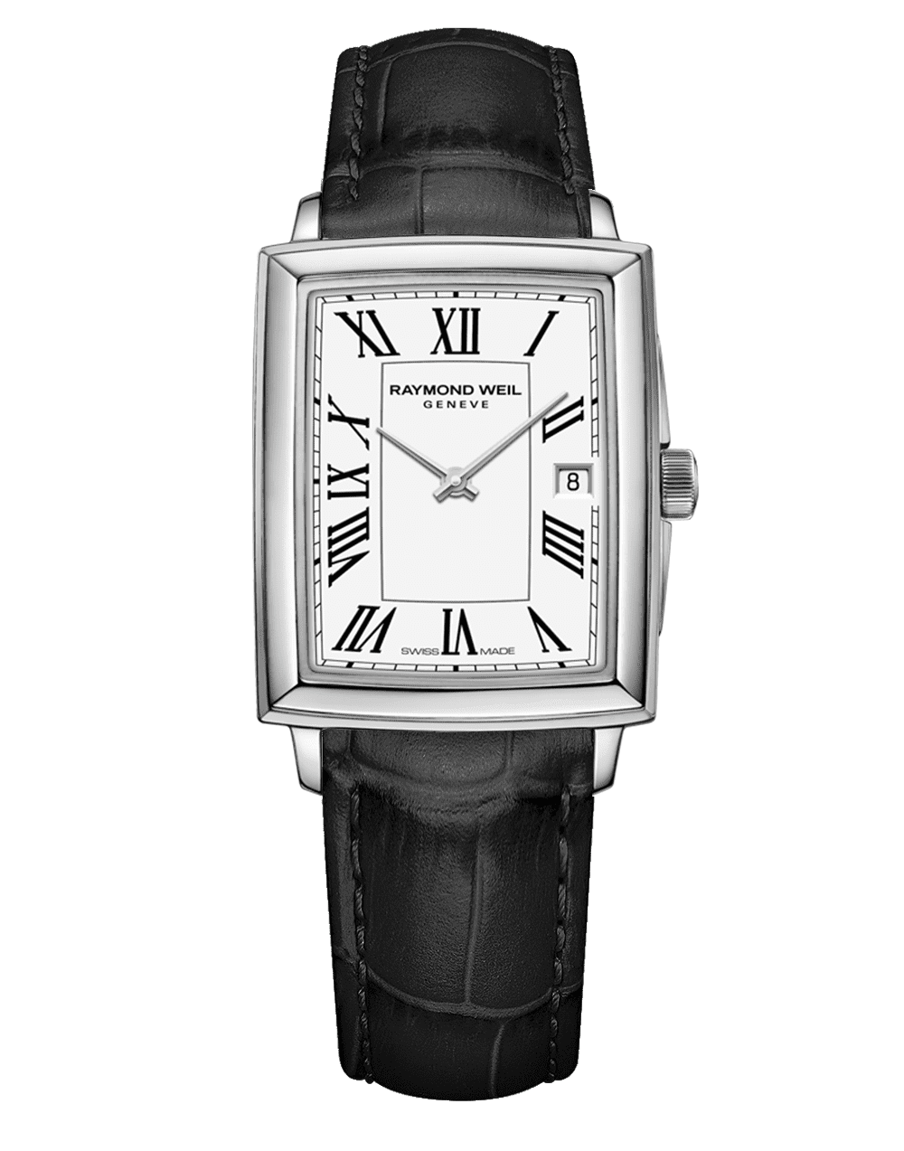 Toccata Ladies Quartz White Dial Black Leather Strap Watch, 22.6 x 28.1mm 5925-STC-00300