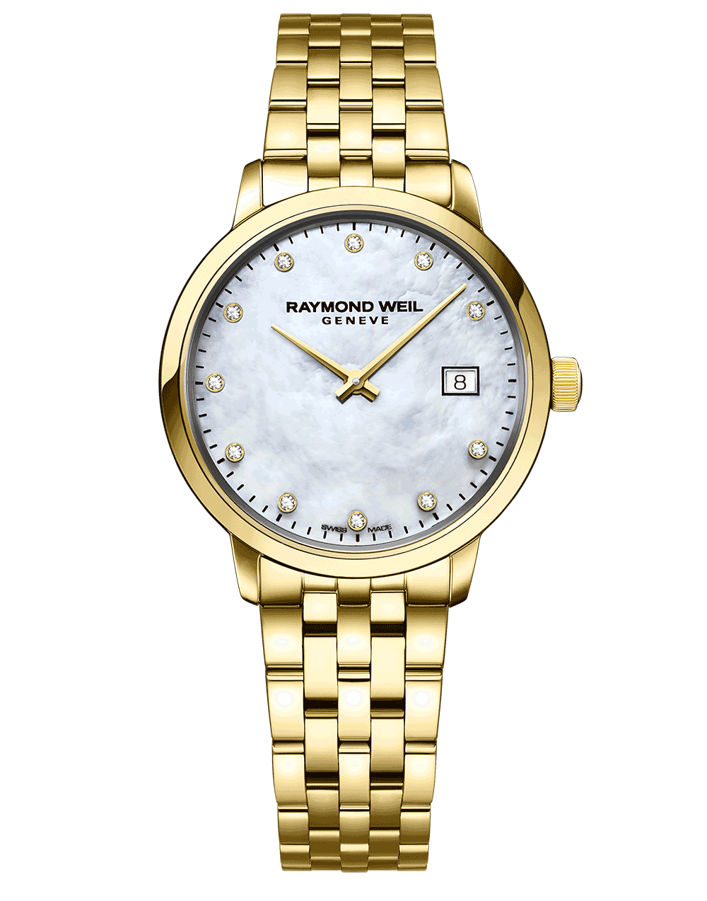 Toccata Ladies Quartz 11 Diamond Mother-of-Pearl Dial Gold PVD Bracelet Watch, 29mm 5985-P-97081