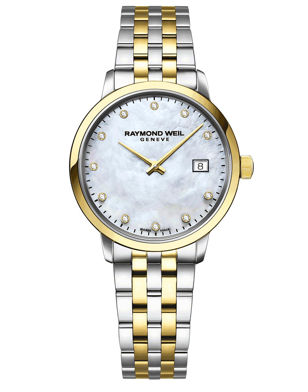 Toccata Ladies Quartz 11 Diamond Mother-of-Pearl Dial Two-tone Bracelet Watch, 29mm 5985-STP-97081