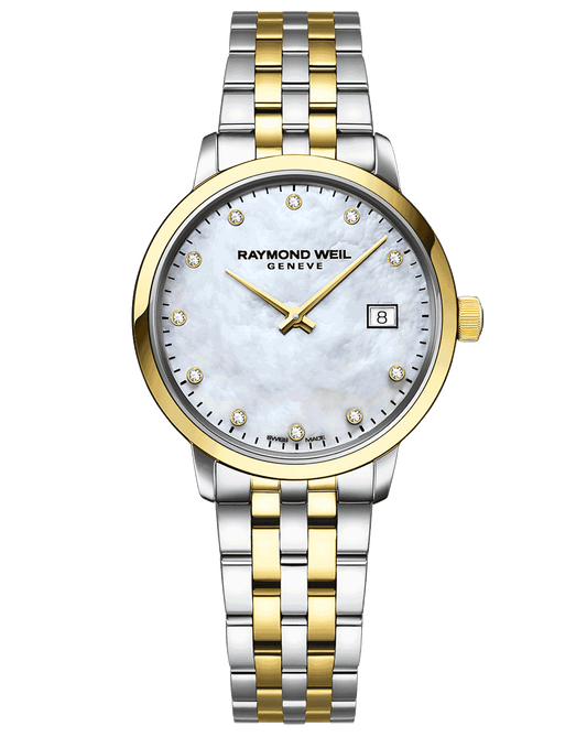 Toccata Ladies Quartz 11 Diamond Mother-of-Pearl Dial Two-tone Bracelet Watch, 29mm 5985-STP-97081