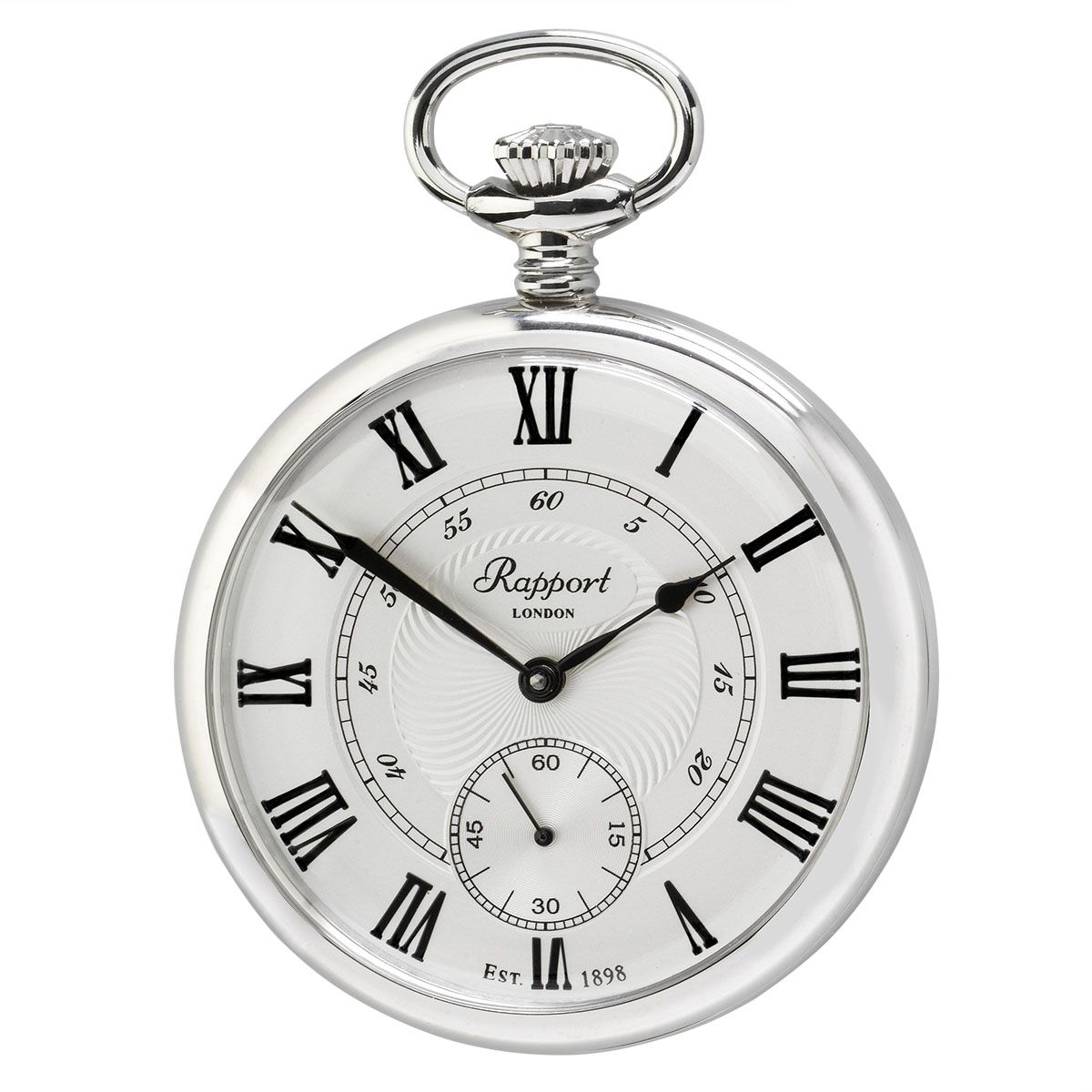 Mechanical Open Face Pocket Watch - Silver – Watch Connections Site