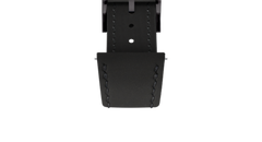 Black Rubberised Leather (Smooth) Slim Strap
