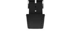 Black Rubberised Leather (Smooth) Slim Strap
