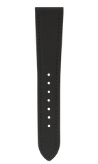 Black Rubberised Leather (Smooth) Slim Strap