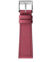 Wine Red Rubberised Leather (Smooth) Slim Strap