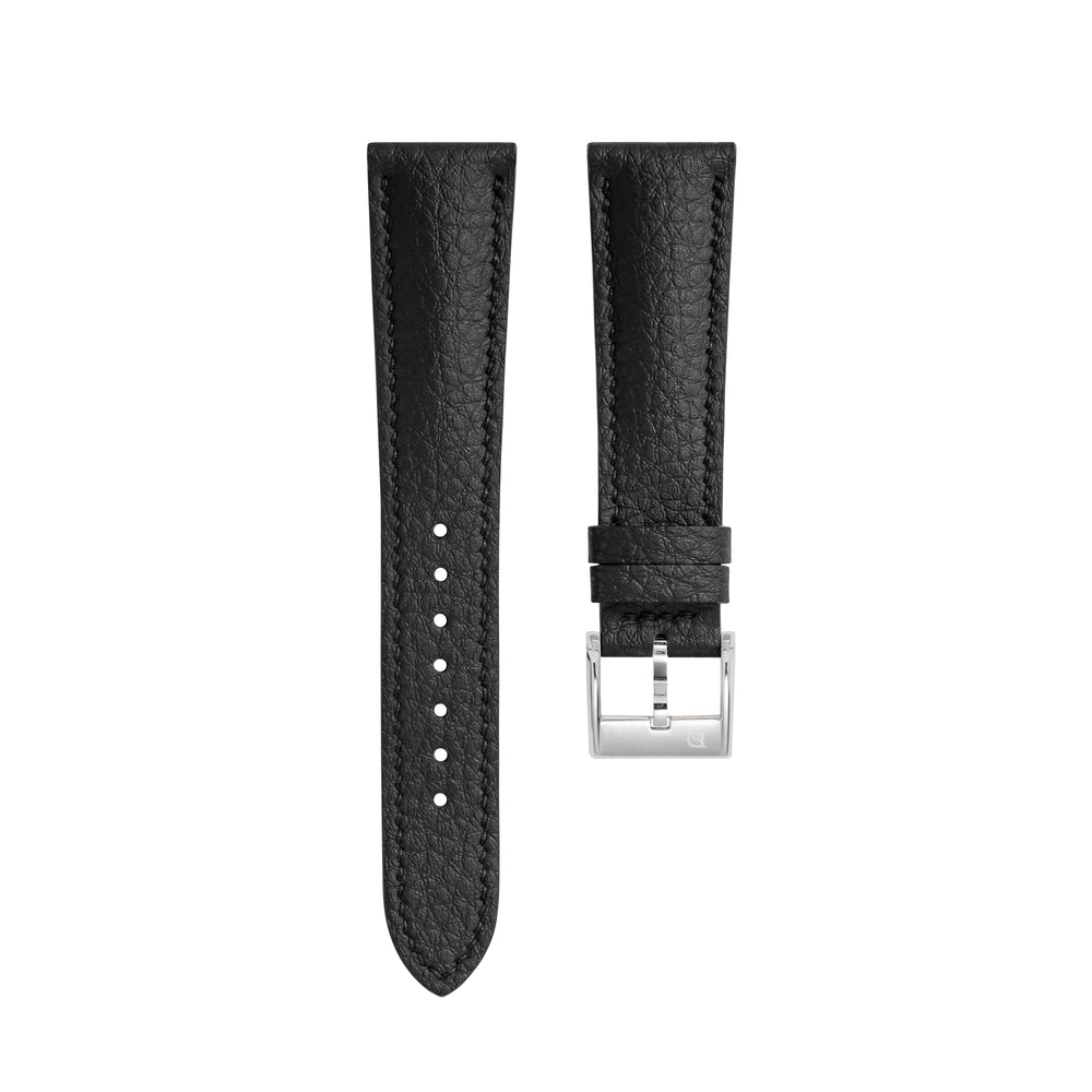 Black Rubberised Leather (Togo) Signature Strap