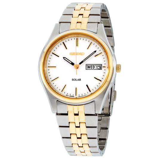 Seiko Solar White Dial Men's Watch SNE032